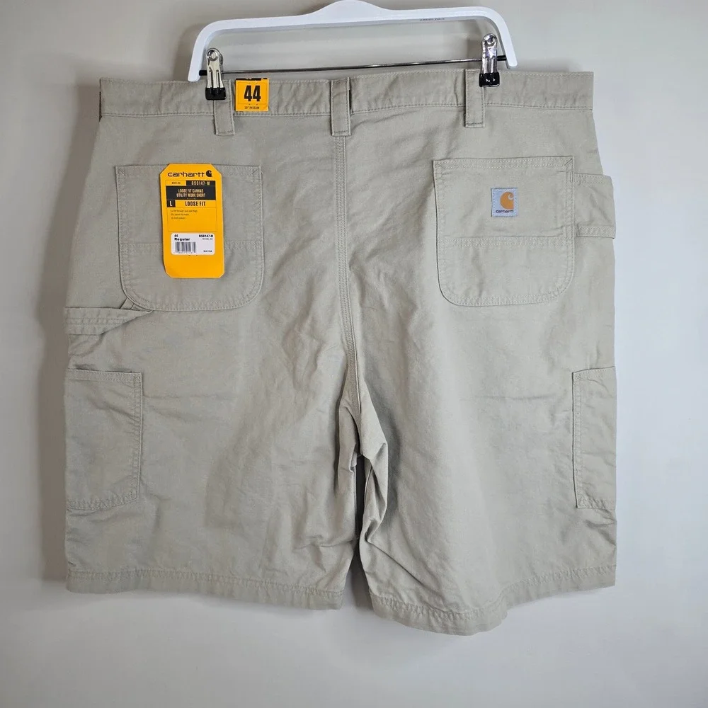 Carhartt Mens Loose Fit Canvas Utility Work Shorts Tan Khaki B147 Size 44 NWT